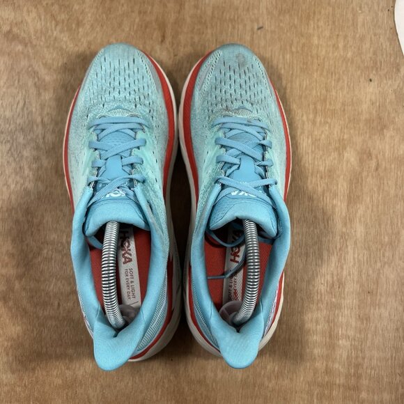 Hoka One One Clifton 8 Women Size 10 Light Blue Running Shoes - Picture 5 of 10